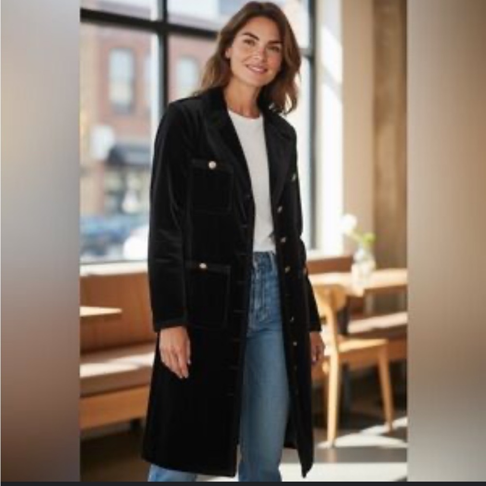 Frame Denim Elegant Black Trench Coat